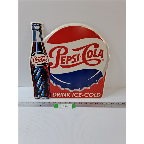 Pepsi Cola Metal Sign -14" X 14"