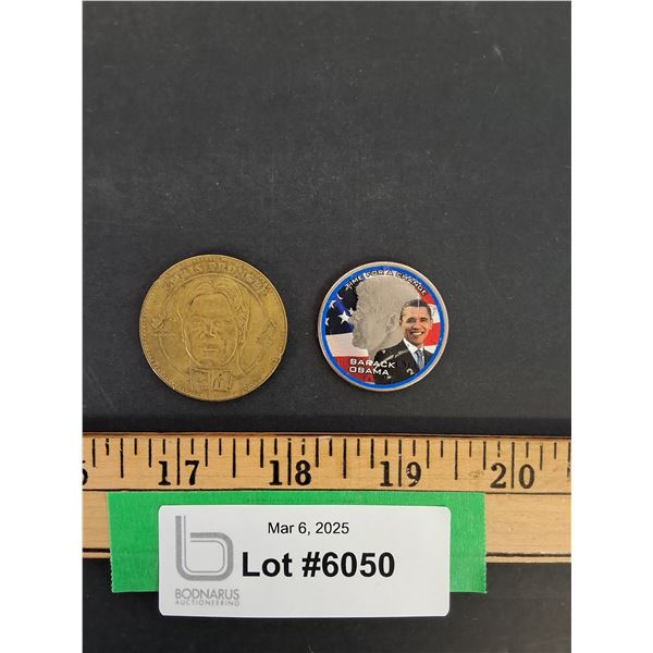 Novelty Barrack Obama Coin & McDonalds Hockey Coin (Ray Bourque & Chris Pronger)