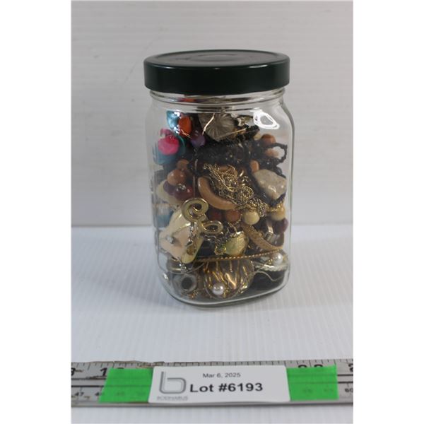 Pickling Jar and Assorted Jewelry