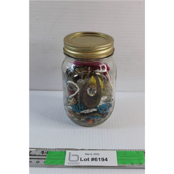 Pickling Jar and Assorted Jewelry