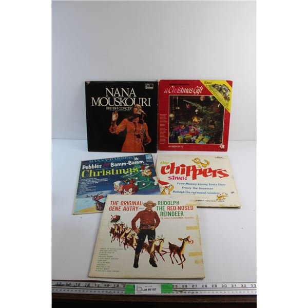 (5) Vinyl Records - Christmas Gift, Nana Mouskouri and The Chippers