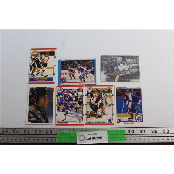 (7) Assorted Upper Deck, Score & O Pee Chee Trading Hockey Cards - Winnipeg Jets and Phoenix - Authe