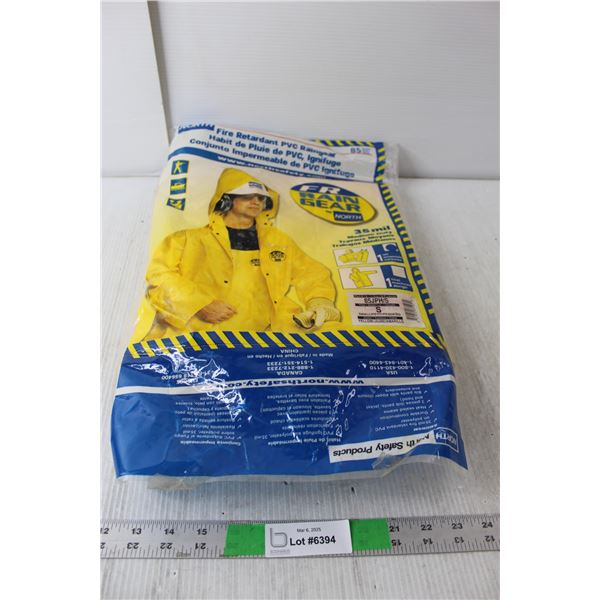 FR Rain Gear Fire Retardant PVC Rain Suit- Jacket, Pants & Hood- S