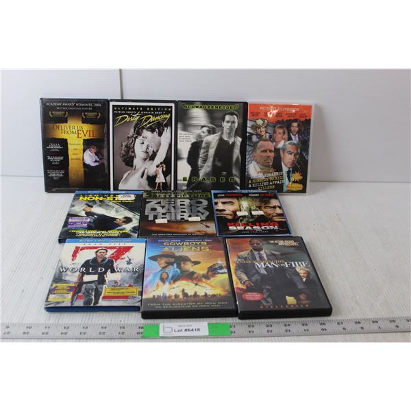 (10) DVDs & Blu Rays- Eraser, Dirty Dancing, Cowboys & Aliens, Misc.