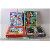 Image 1 : Kids Lot- Unicorns & Friends Book, (3) Puzzles- Lamb Chop, Mickey Mouse, Cat- As Is