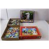 Image 3 : Kids Lot- Unicorns & Friends Book, (3) Puzzles- Lamb Chop, Mickey Mouse, Cat- As Is