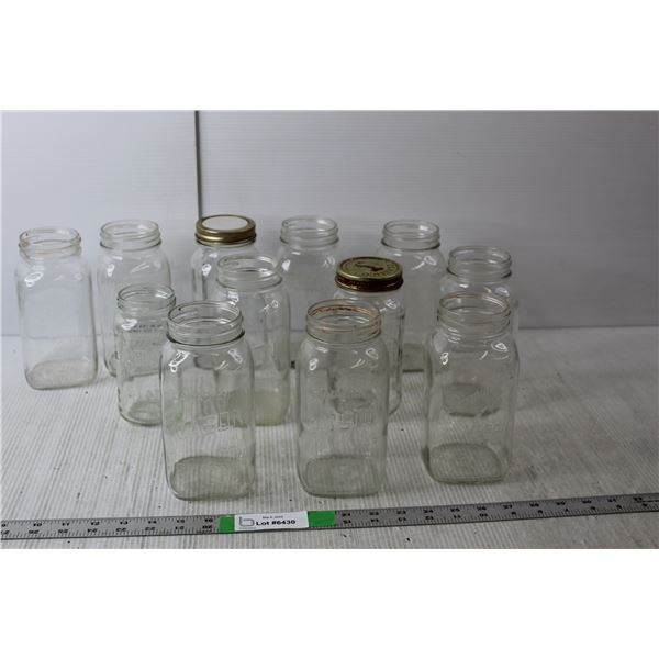 (12) Mason Jars- As Is Up to 7" Tall