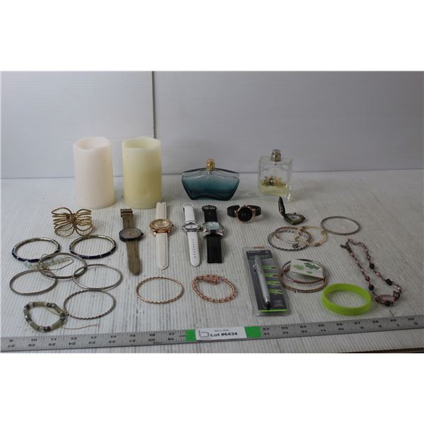 Jennifer Aniston & Juicy Couture Perfumes, Bracelets, (5) Watches- Kors, Ecosse, Misc. Cannot Authen