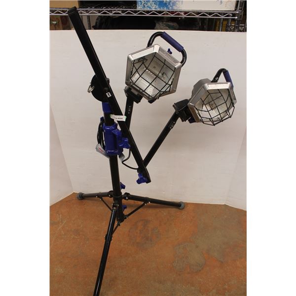 * Kobalt Adjustable Dual Work Lamp Tripod - Halogen - 54" Tall in Picture - Tested