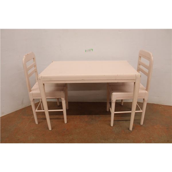* Vintage Child's Table & 2 Chair Set - 30.5" x 18.5" x 21", Chair Seat Height 14"