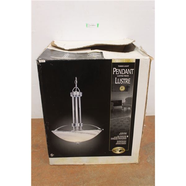 * Hampton Bay Three Light Pendant Fixture 19.5" x 24.25" - Appears Unused