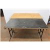 Image 1 : * (2) Collapsible Wooden Counter/Metal Leg Tables (52" x 28.5" & 48" x 24") As is
