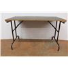 Image 5 : * (2) Collapsible Wooden Counter/Metal Leg Tables (52" x 28.5" & 48" x 24") As is