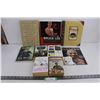 Image 1 : (7) Books (Bruce Lee, Gandhi, Ivanhoe, A Married Man), Family Album (Unused), Bible Themed Wall Art 