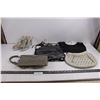 Image 1 : E "Live from the Red Carpet" High Heel Shoes Size 8B, (2) Ladies Hand Bags, (2) Amenity Hangers
