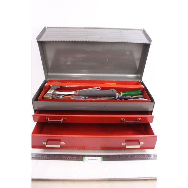 Craftsman Metal Tool Box with Contents 21" x 9" x 10"