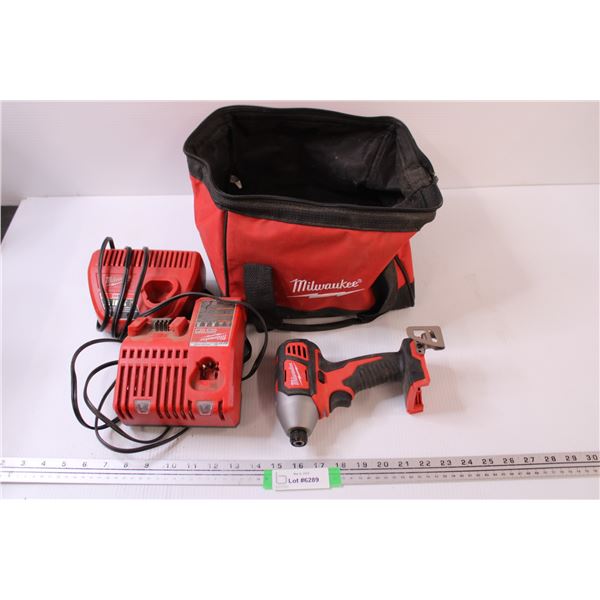 Milwaukee 1/4" Impact Driver, 2 Chargers, Bag and No Battery