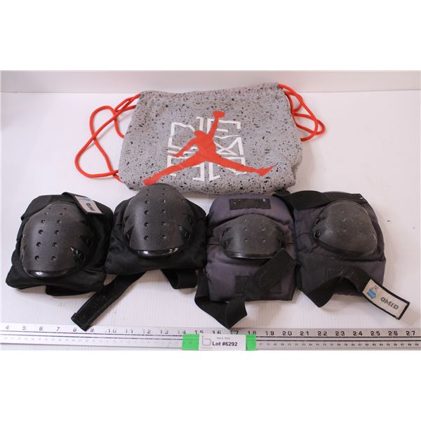 Omid Sports Protective pads (2 Pair) and bag Size XL