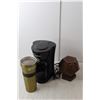 Image 3 : Salton Coffee Maker- Powers On, Glass Pitcher, Travel Mugs, Misc.