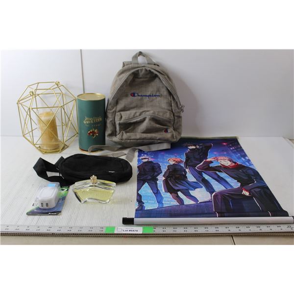 Champion Backpack, Jennifer Aniston Perfume, Geometric Candle Holder, Misc.