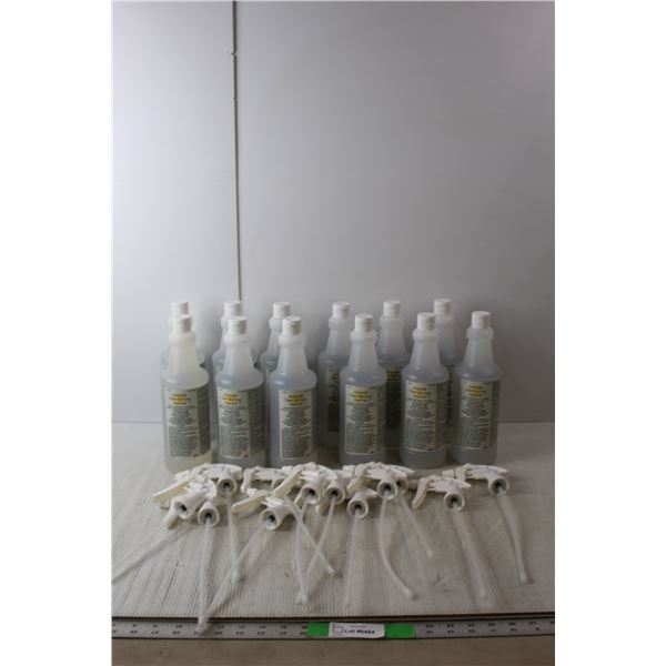 (12) Bottles of Sunshine Hard Surface Sanitizers with Spray Nozzles WILL NOT SHIP