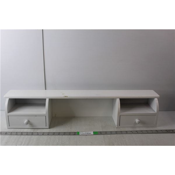 Wood Shelf with Drawers 31.5" Long x 6.25" Tall x 5.25" Wide