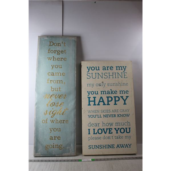(2) Home Decor Signs, Up to 36" Tall & 15.5" Wide