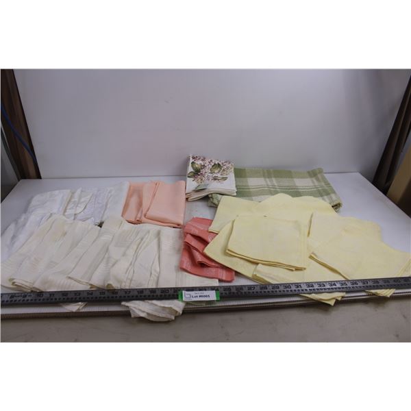 Linen Napkins Lot, Table Runner - Stained, Martha Stewart Tea Towel - Unused