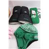 Image 2 : Saskatchewan Roughriders Lot (2 Pair of Mittens, Toque - Looks Unused), String Lites - Tested, Misc.