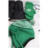 Image 4 : Saskatchewan Roughriders Lot (2 Pair of Mittens, Toque - Looks Unused), String Lites - Tested, Misc.