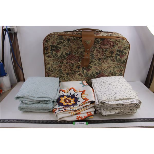 Rivera Suitcase 24" x 16" x 7", Shower Curtains, Full Size Bed Sheet Sets)