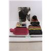 Image 1 : Hot Water Bottle, Toque/Scarf Set, 2 VHS Movies, Picture 10.5" 13"