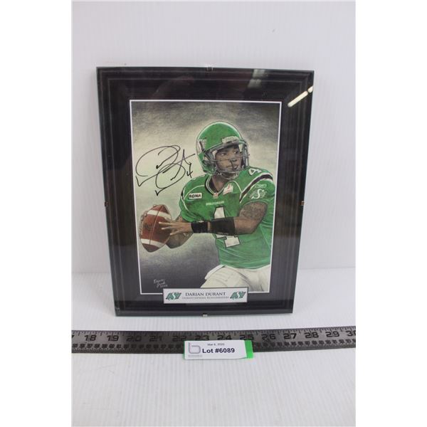 Autographed Unframed "Darian Durant" Saskatchewan Roughriders Wall Art 8.5" x 11" - Artist Deenna Ju