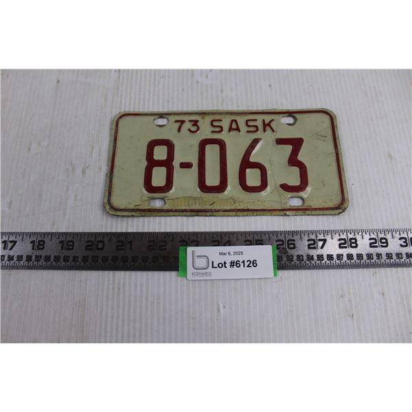 Vintage Saskatchewan 1973 RV License Plate