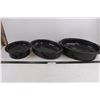 Image 1 : (3) Enameled Metal Roasting Pans with Lids (16" & 14" & 10" Dias)