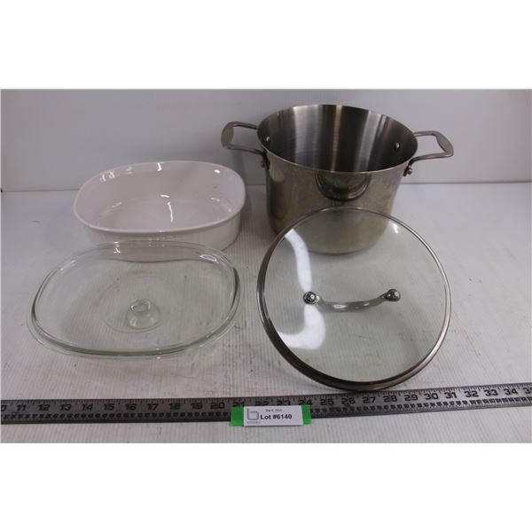 Casserole Dish with Lid 11" x 9" x 3", KitchenAid 6.2L Cook Pot with Lid 9.75" Dia x 6.75" Height