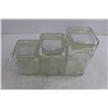 Image 3 : Set of 3 Glass Kitchen Canisters - 9", 7.5", 6" Heights