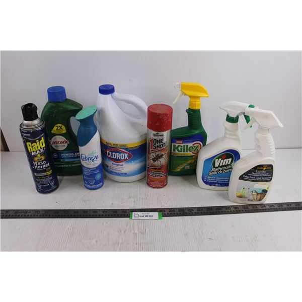 Household Chemicals Lot (Partials of Raid, Cascade, Febreze, Clorox, 1 Shot, Killex, Vim, Stain Remo