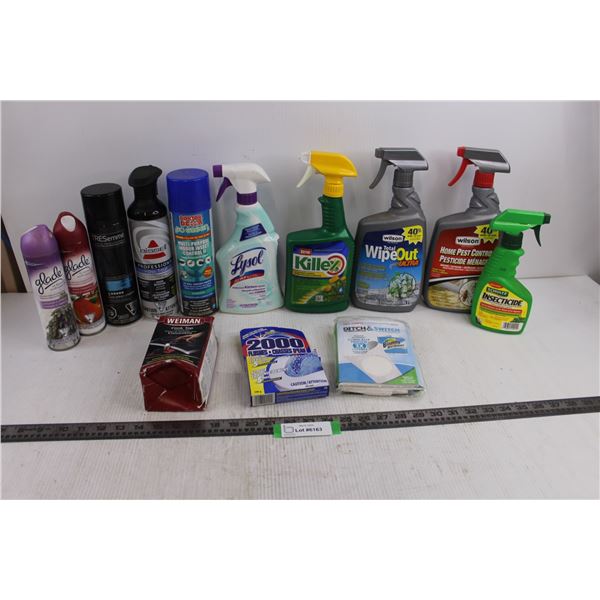 Household Chemicals Lot (Partials of Air Freshener, Hairspray, Carpet Stain Remover, Insecticide, Ly