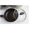Image 9 : Cake Tray & Pan, (2) Non Stick Frying Pans 10'' & 8'', (2) Pan Lids and Dining Knife