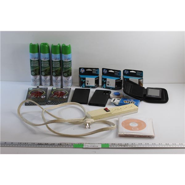 (4) Air Fresheners, Power Bar, Samsung S23 Ultra 11D Full Cover Screen Protectors & Phone Cases, HP 