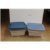 Image 1 : *(2) Plastic Totes with Lids - 24'' x 18'' x 12'' - Cannot Be Shipped