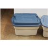 Image 2 : *(2) Plastic Totes with Lids - 24'' x 18'' x 12'' - Cannot Be Shipped