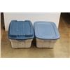 Image 4 : *(2) Plastic Totes with Lids - 24'' x 18'' x 12'' - Cannot Be Shipped