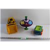 Image 1 : Spinning Top, CAT Bulldozer Toy and Play Toy Cart