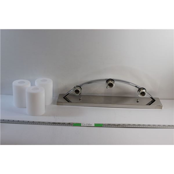 Hampton Chrome Flat Opal Glass Vanity Wall Light - NIB - 24'' 4 1/2''