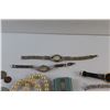Image 8 : International Coins, Denim Make Up Bag, Assorted Watches - As Is, Souvenir Spoons, NY Belt Buckle an