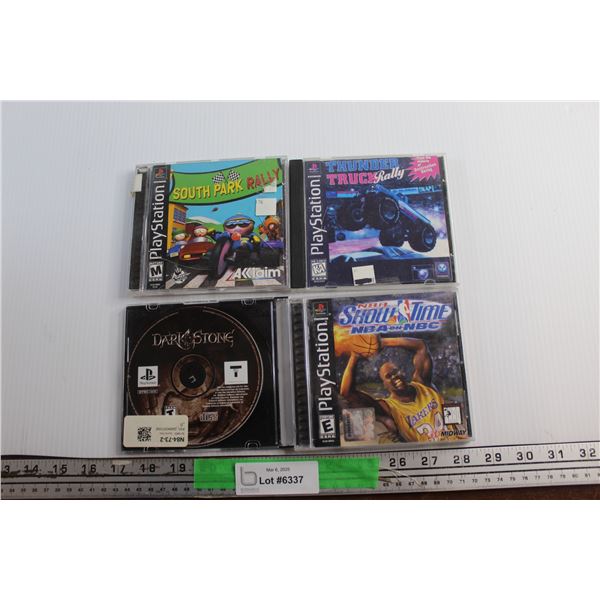 (4) Sony Playstation 1 & 2 (PS1 & PS2) Games - Dark Stone, South Park and Thunder Truck Rally