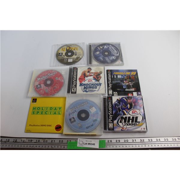 (8) Sony Playstation 1 (PS1) Games - Formula One 99, Bugs Bunny and NHL 2000