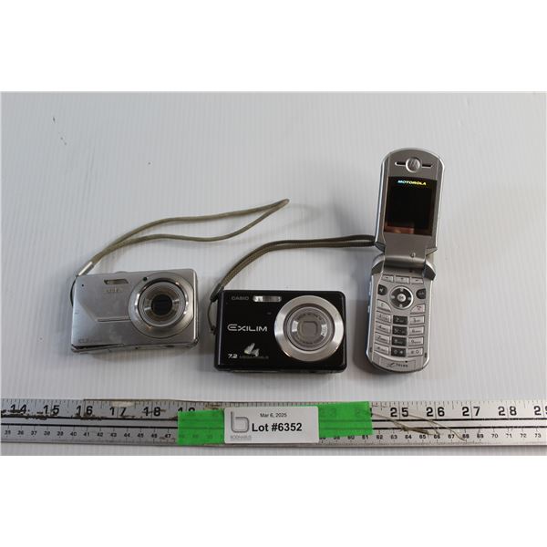 Kodak & Casio Digital Cameras and Motorola Flip Phone - As Is